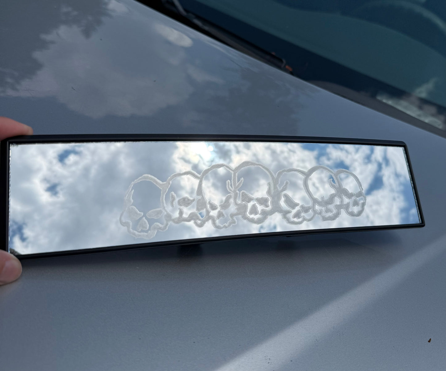 Skulls Engraved Mirror