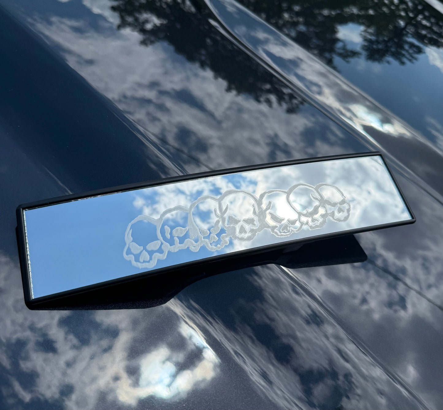 Skulls Engraved Mirror